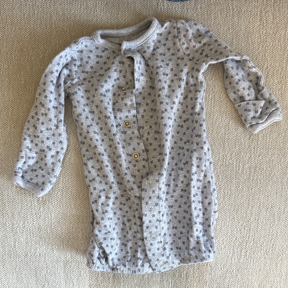 Gray Button-Up Baby Onesie